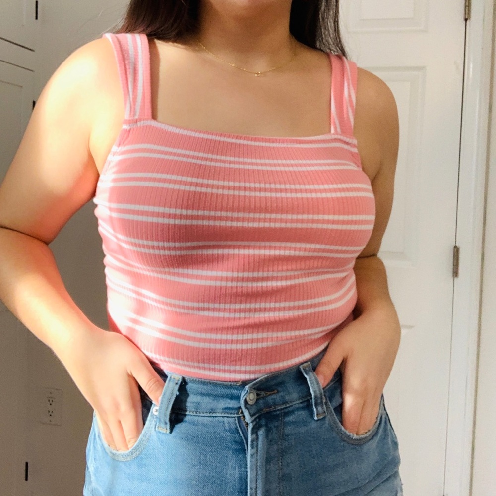Rainbows & Cupcakes Pink/White Stripe Top Size Medium